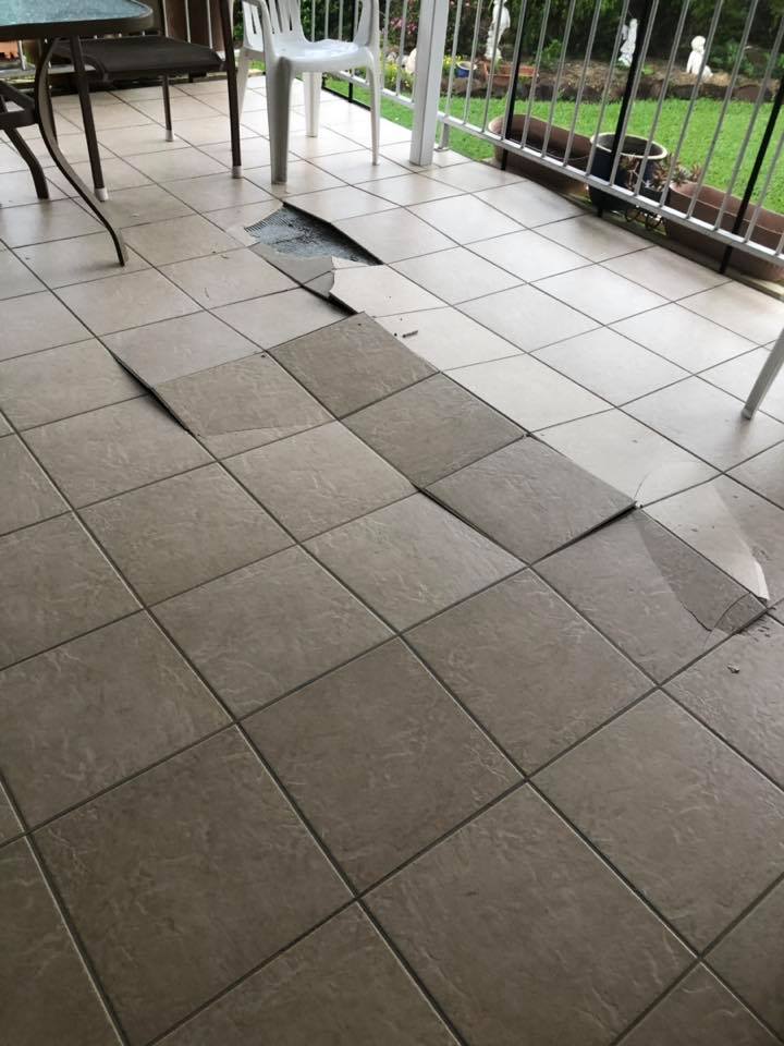lifted and cracked tiles