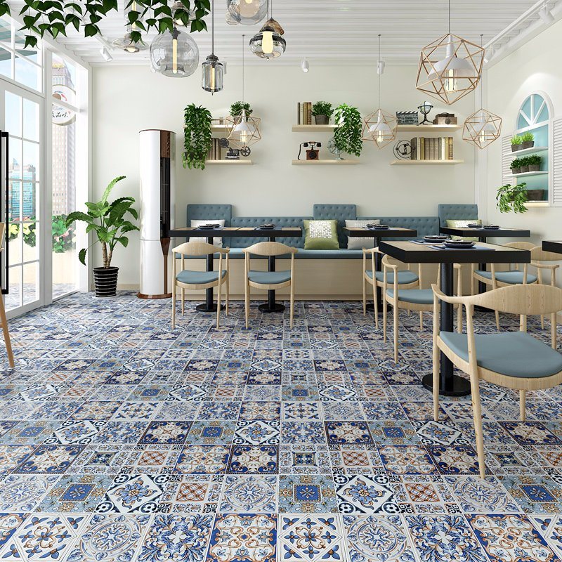 moroccan style tiles in dining area